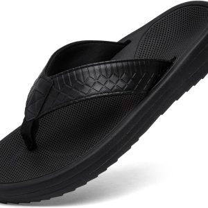 Men's Flip Flop Casual Comfortable Thong Sandals Lightweight Non-Slip Athletic Slide Sandals with Soft Cushion Arch Support