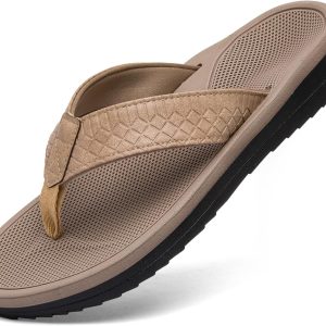 Men's Flip Flop Casual Comfortable Thong Sandals Lightweight Non-Slip Athletic Slide Sandals with Soft Cushion Arch Support